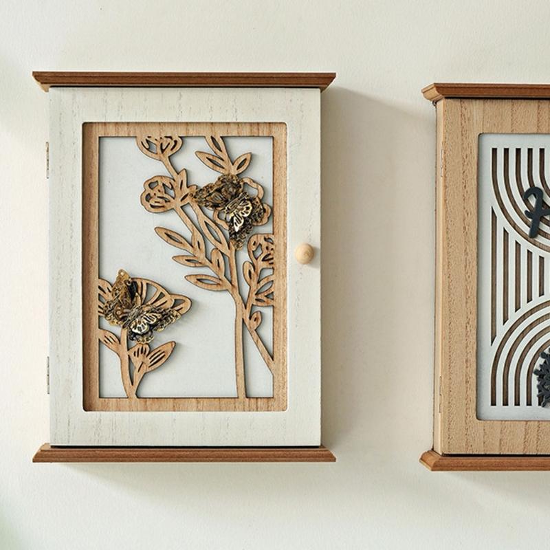 Ρετρό στυλ, θήκη κλειδιών τοίχου, φορητές οργανωτές εισόδου από μηχανικό ξύλο