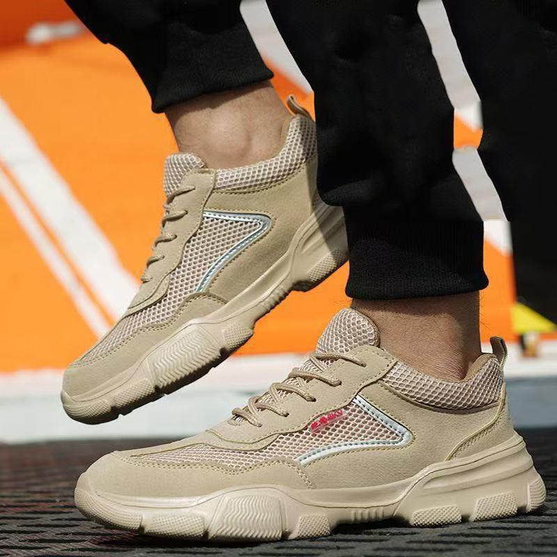 Oulylan Men's Safety Work Shoes Steel Toe Anti-Smash Anti-Puncture Breathable Summer Comfortable Labor Boots Lightweight