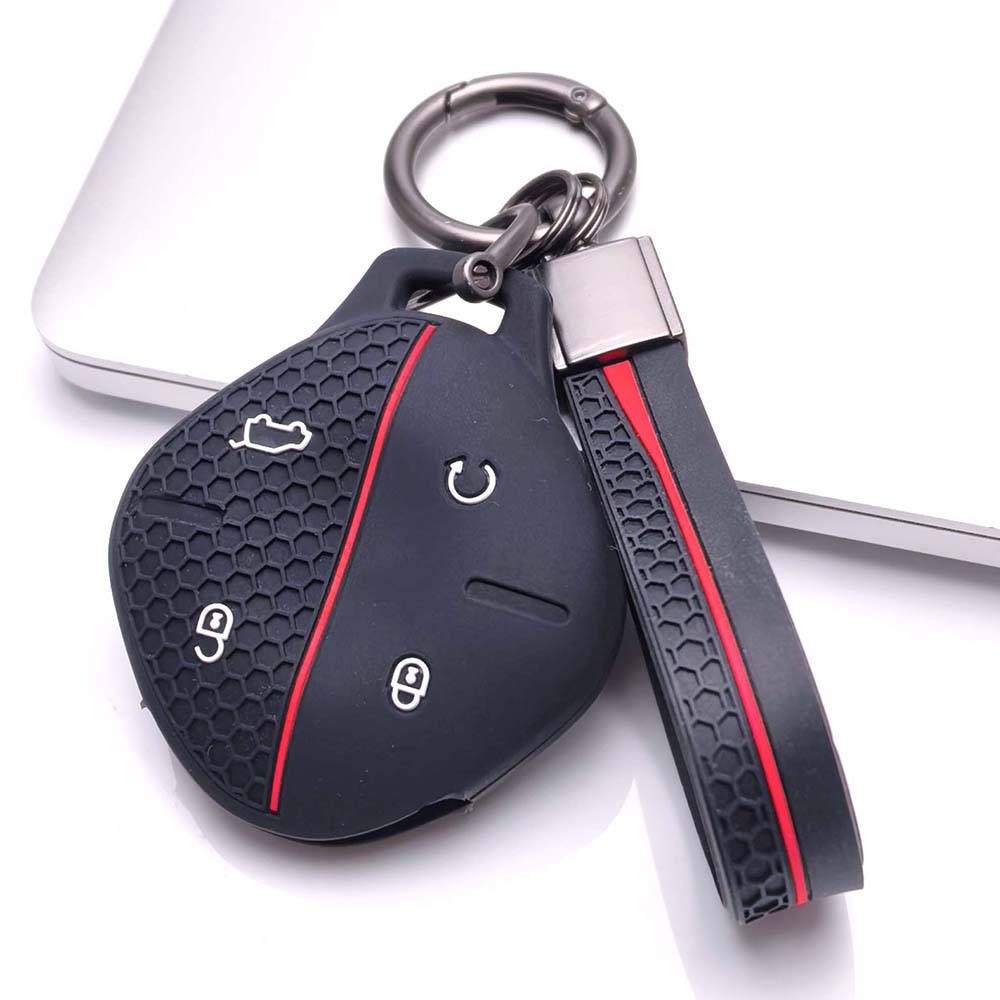 Key Fob Cover for Chery Omoda C5 E5 Jaecoo J7 Tiggo with Keychain Soft Silicone Protective Case Anti-Scratch Guard Shockproof Protection