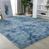 Langer Plüsch-Teppich mit Batikmuster, moderner Stern, weich, flauschig, rutschfest, maschinenwaschbar, für Wohnzimmer, Schlafzimmer, Kinderzimmer, zotteliger Bodenteppich