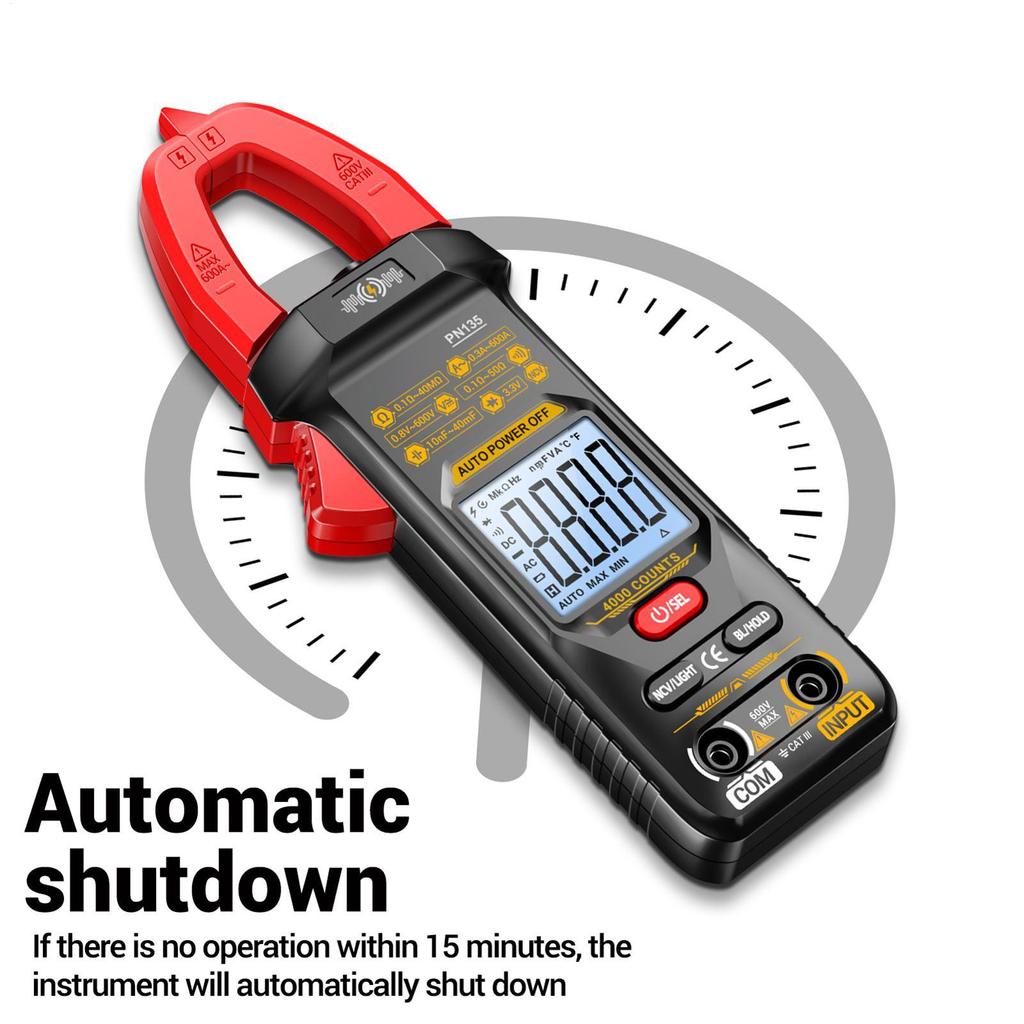 Clamp Multimeter Intelligent AC Tester 4000 Counts Smart Digital Display Clamp Meter For Electrician Workshop Garage Automotive
