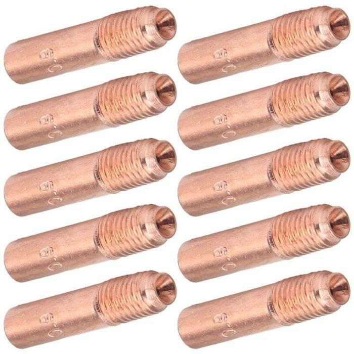 10 Pièces Buses de Soudage MIG 0.9mm Embouts de Contact de Soudage MIG Kit de Buses Conductrices en Cuivre pour Soudage Industriel