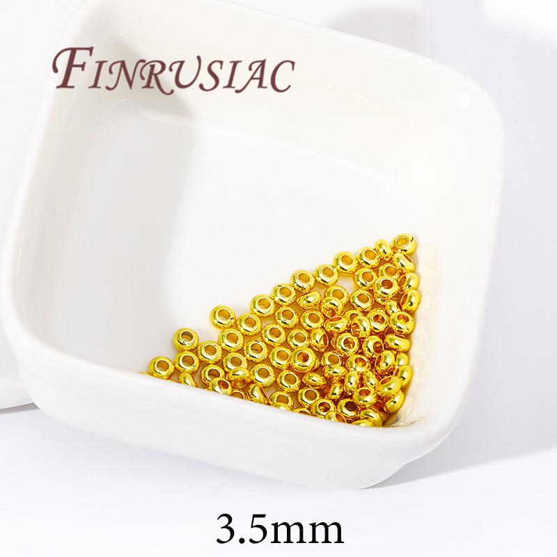 3.5mm 4mm 5mm 6mm Spacer Beads 18K Gold Plated Separator For Beads,Bracelets Beads Accessories,DIY Jewelry Making Supplies