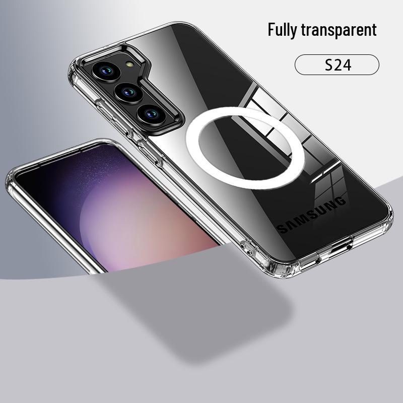 Compatible Samsung S26 Ultra Transparent Frosted Magnetic Airbag Drop-Proof Protective Case