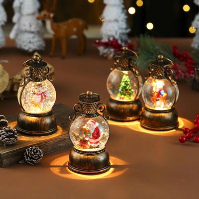 USB Muzyczna Śnieżąca Świąteczna Podświetlana Figurka Żywiczna Karuzela Dekoracja