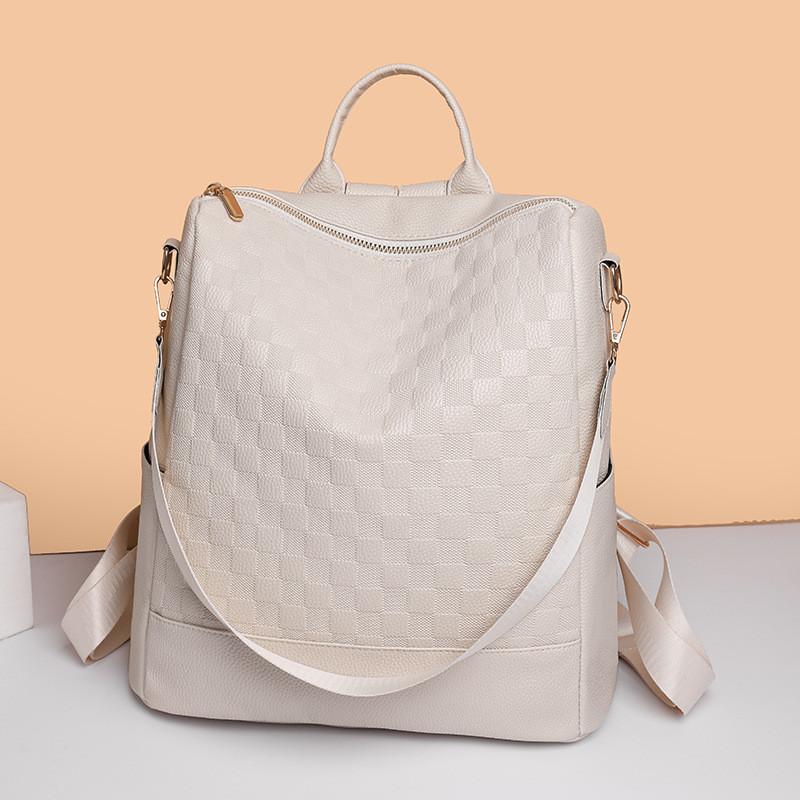 IELGY Korean Version of Temperament Fashionable Soft Leather Women's Backpack, Leisure Travel Large-capacity Student Bag