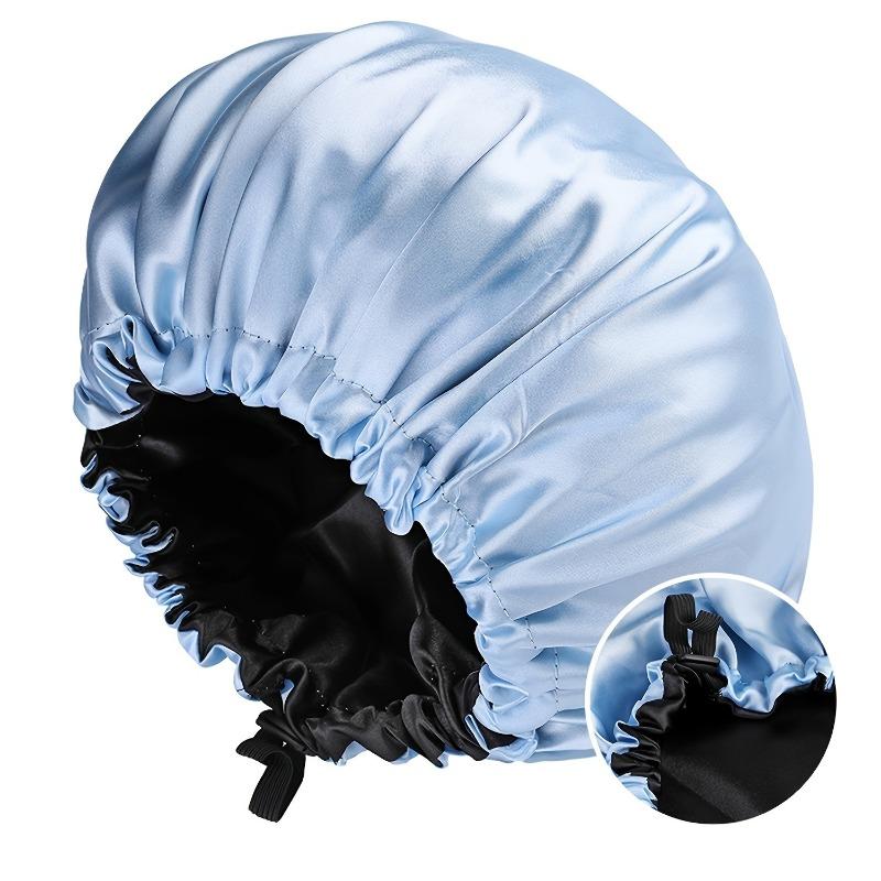 

Satin Sleep Bonnet Double Layer Satin Bonnet For Sleeping Adjustable Bonnet For Curly Hair Large Satin Lined Sleep Cap For Women 1PCS
