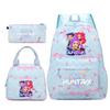3Pcs/set Cartoon KPOP Printed Backpack with Handbag Pencil Case for Teenager Boy Girl Large Capacity Bookbag Schoolbag Mochila