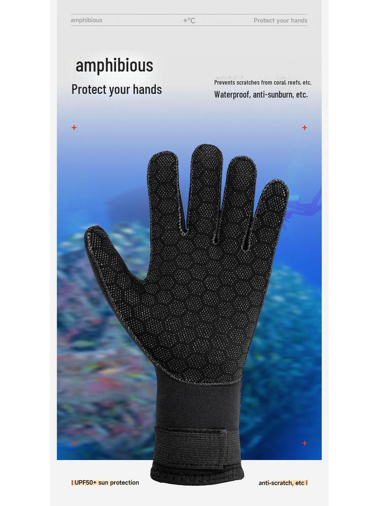 3mm Non-Slip Wear-Resistant Diving Gloves for Men & Women - Warm, Scratch-Resistant, Cold-Proof for Swimming, Snorkeling, and Fishing