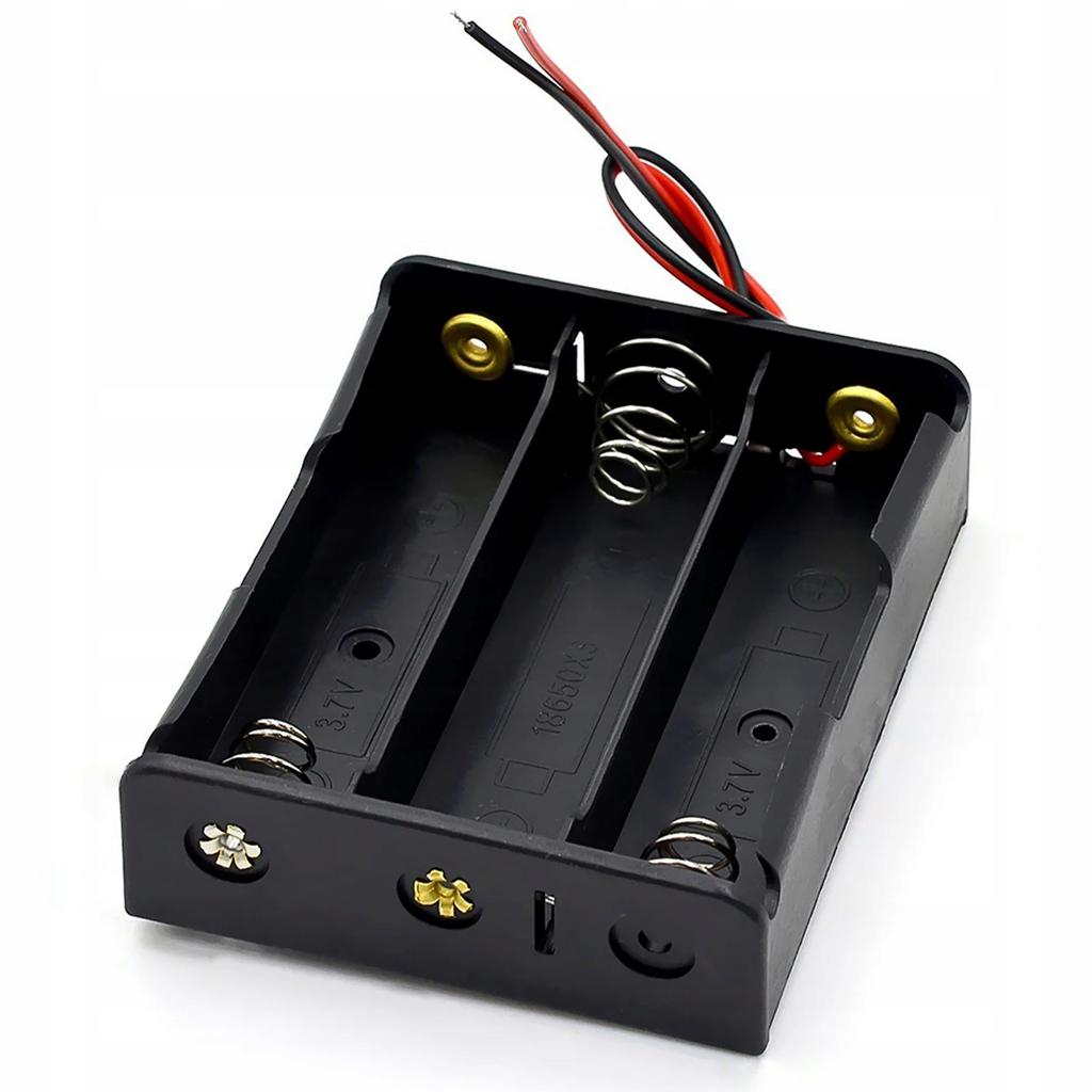 Rosfix Koszyk na Baterie 3 x 18650 – Otwarty Pojemnik z Przewodem 100mm | Wymiary 7,5 x 6 x 1,8 cm | Idealny do Projektów DIY