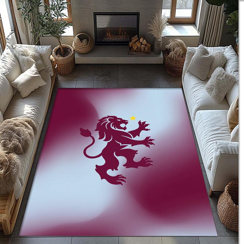 Tappeto in Velluto di Cristallo con Stampa Calcio Aston Villa, Comodo Assorbente d'Acqua Antiscivolo Tappeto per Pavimenti Interni