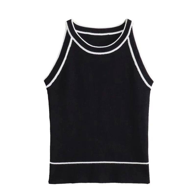 Hanging Neck Sleeveless Slim Fit Sweater Halterneck Pullover Sleeveless Slim Fit Sweater