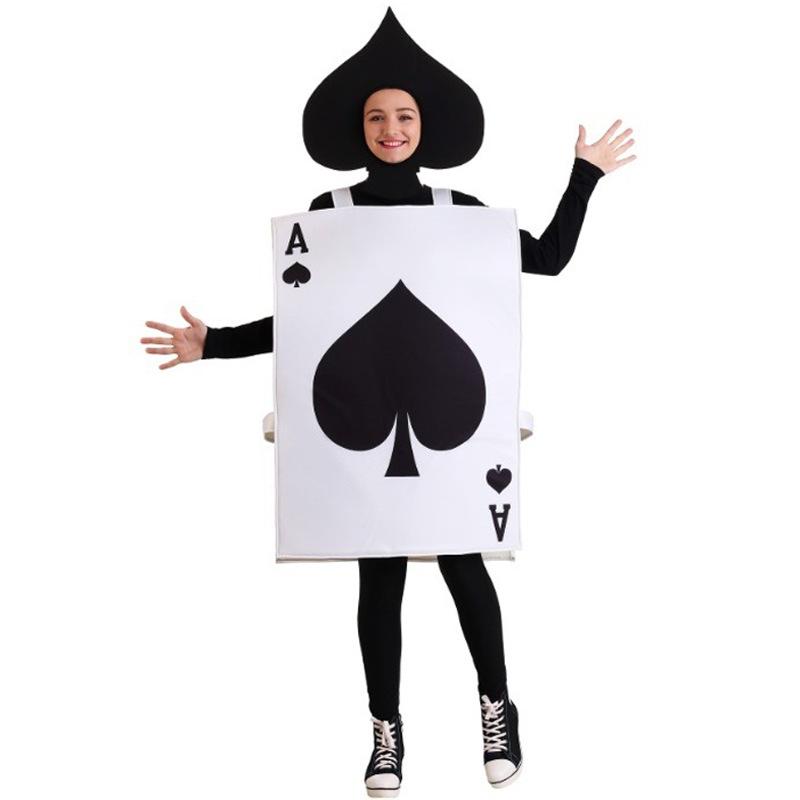 Wonderland Alice In Ace Of Spades Party Costume Cosplay Halloween Poker Jumpsuit