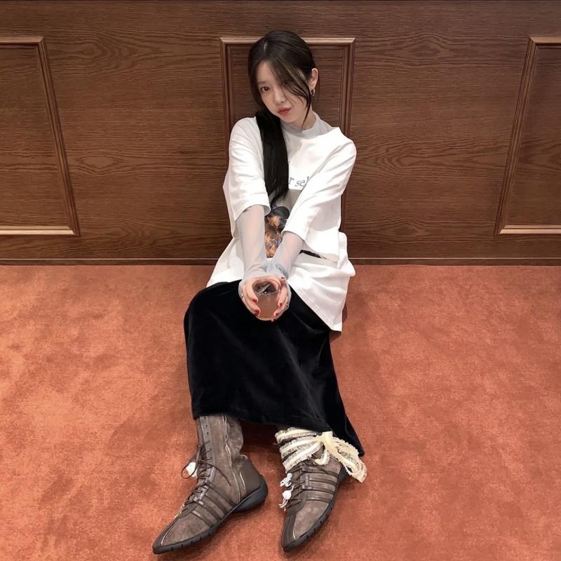 Women's Ballet Dance Shoes Boots Thi Bot 2025 New Genuine Leather Lace-Up Retro Ort Boots Korean Sle Spring