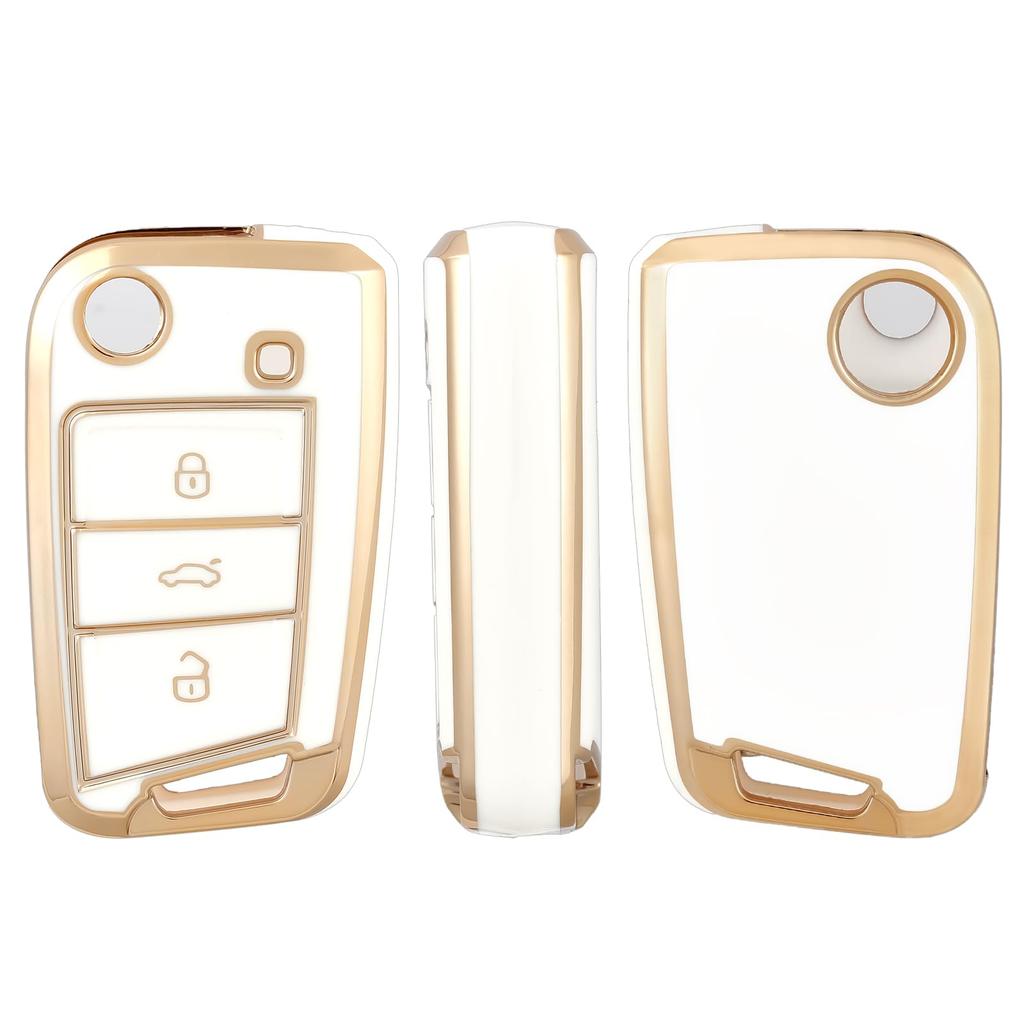 [OFF WE GO] Key Shell TPU Car Key Cover Key Case Compatible New VW