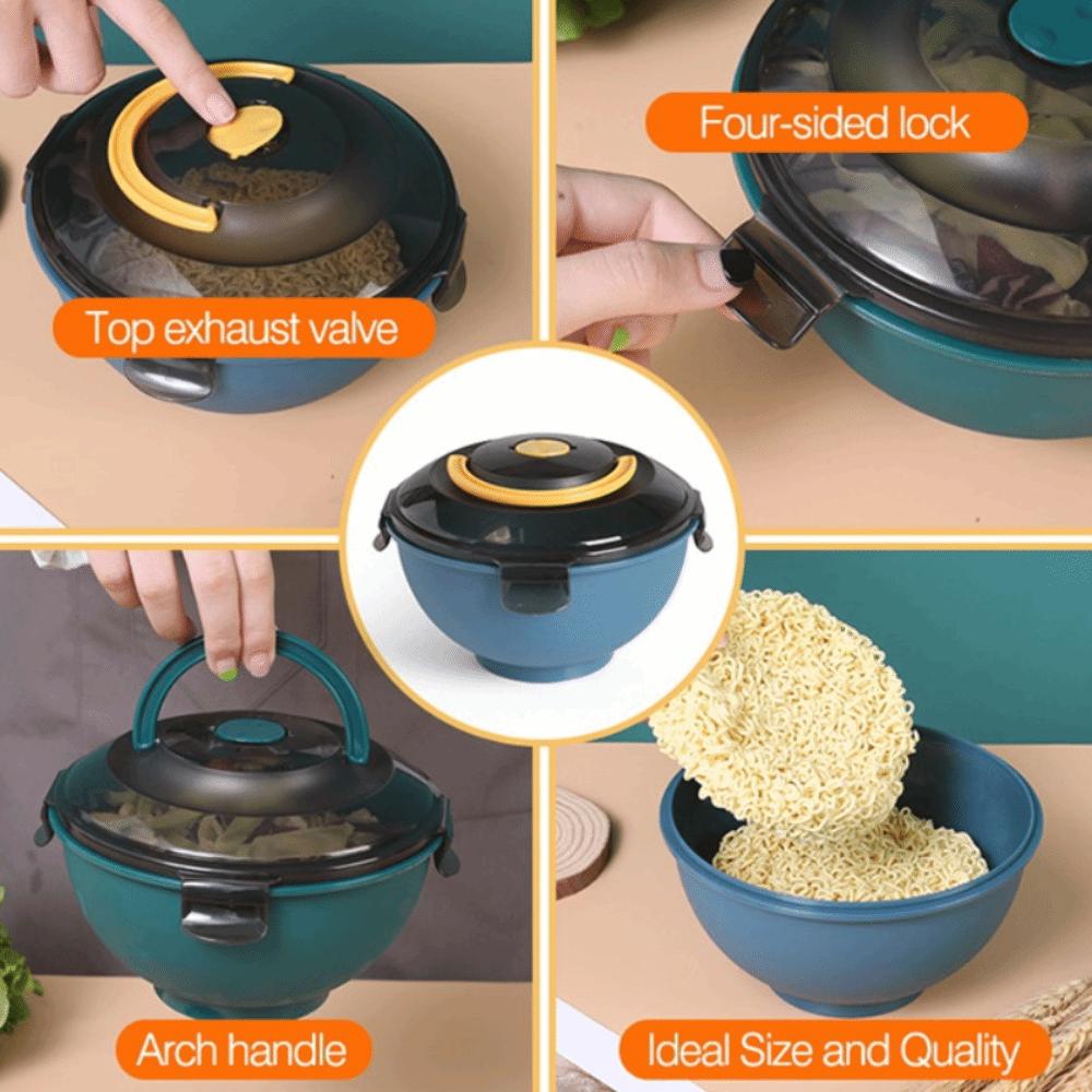 With Dome Lid Dormitory Instant Noodle Bowl Sealed Soup Bowl Household Ramen Bowl  Student