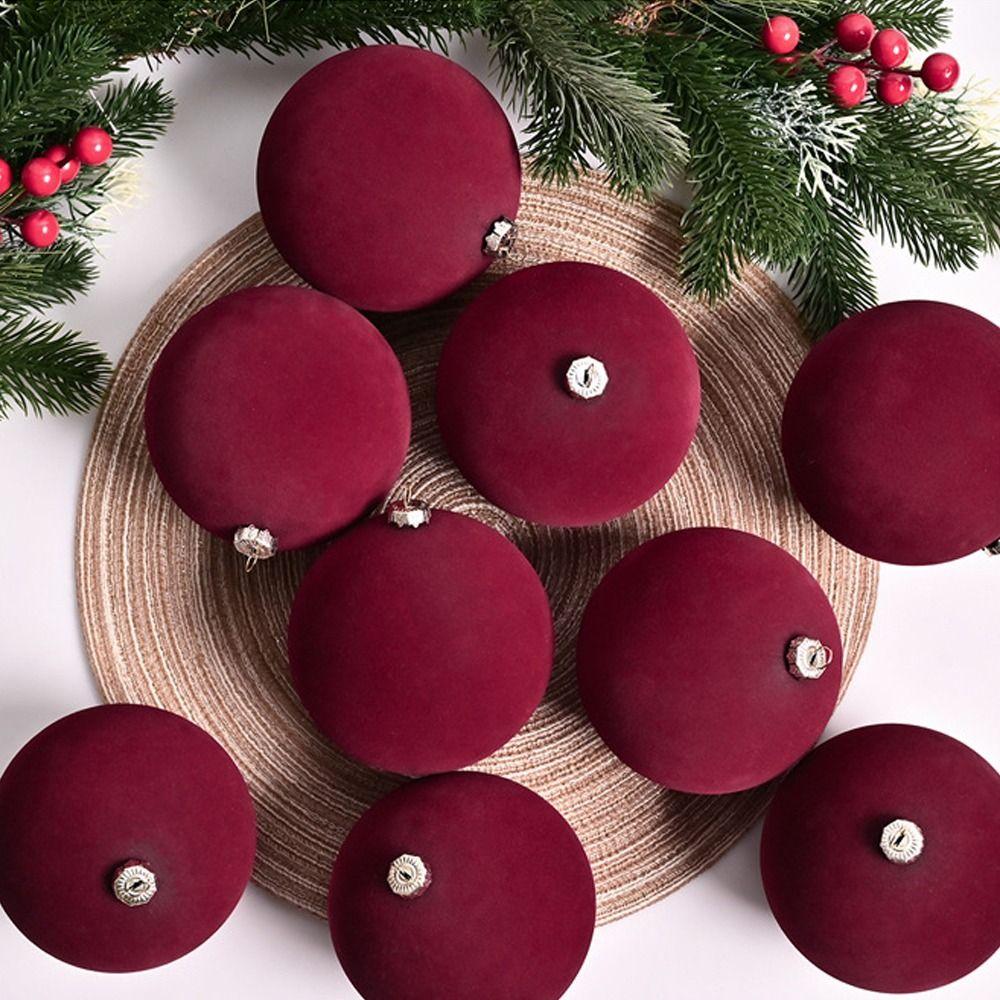 Shatterproof Christmas Hanging Balls Flocked Xmas Tree Ornaments  Holiday Festival Decor