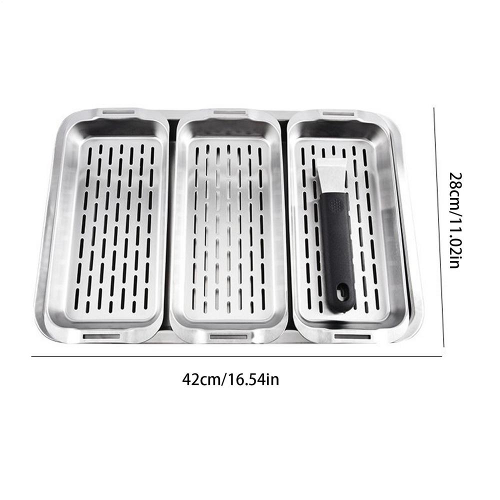 Stainless Steel Baking Sheet Cookie Pan With Cooling Rack Metal Bakery Sheet Pan Nonstick Shallow Hole Baking Pan Barbecue Tray