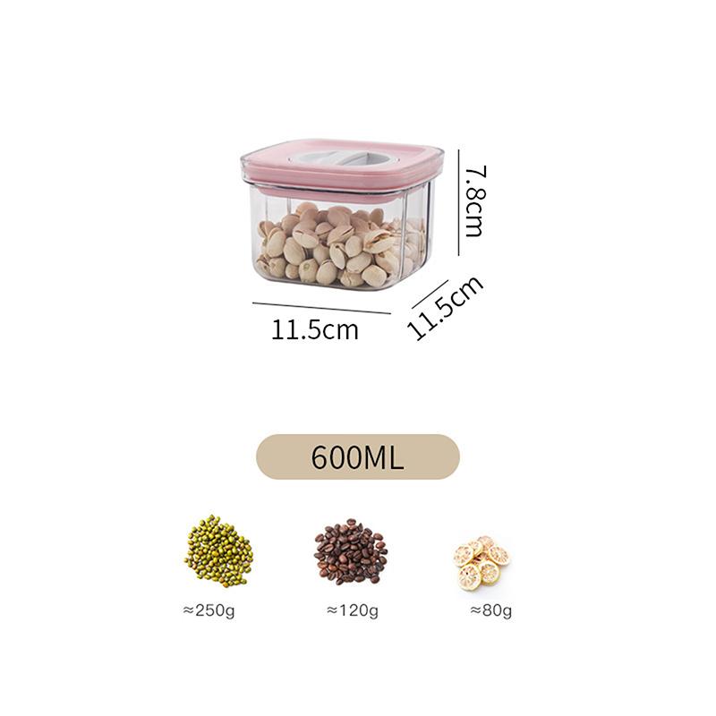 Transparent Household Knob Sealed Jar for Snack Storage with Fresh-Keeping Lid Plastic Kitchen Storage Box