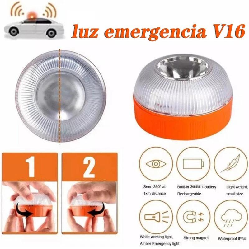 Led Car Emergency Light Flashlight Magnetic Induction Strobe Road Accident Lamp V16 Beacon Safety Accessory