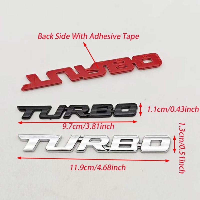 Car Sticker Turbocharged Turbo ABS 3D Badge Car Modification Accessories Rear Marking Side Marking Decorative Car-Sticker