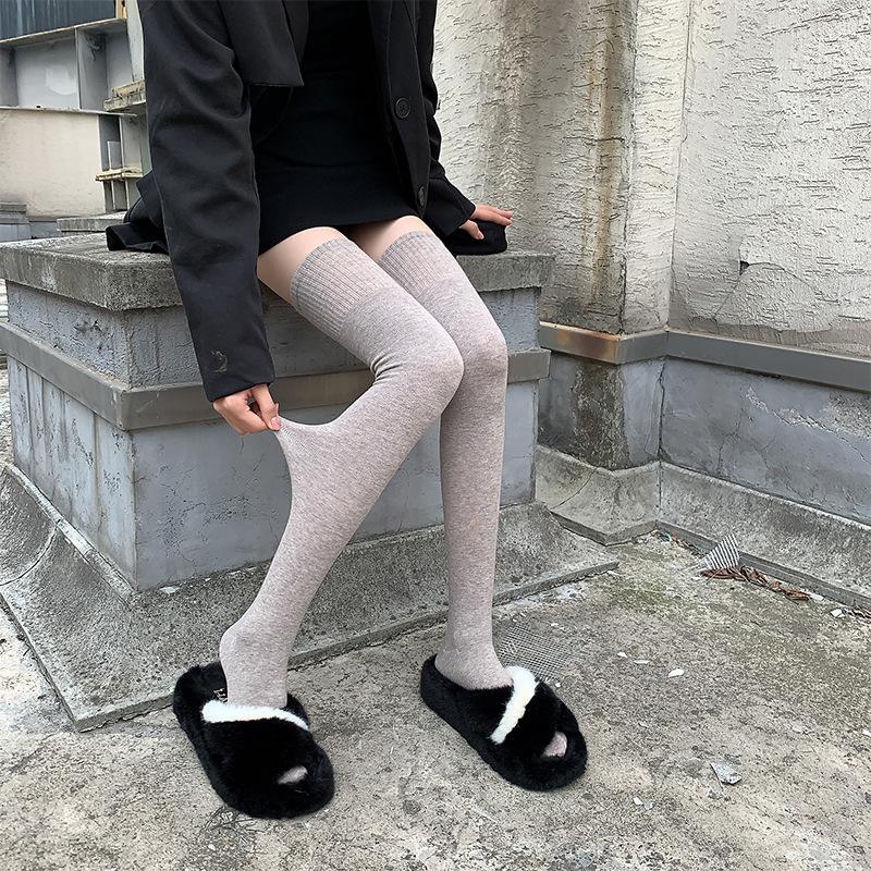 Knee Socks Children'S Japanese Jk Black Thin Calf Socks Autumn And Winter Thickened Knee Pads Beautiful Leg Knee Socks