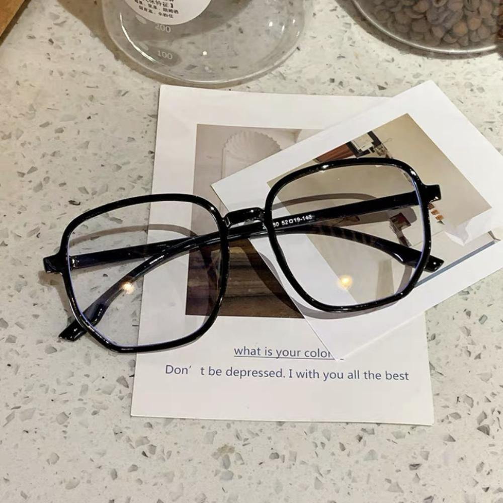 Neue polygonale Anti-Blaulicht-Müdigkeitsbrille Damen Koreanische Version Tide Schlichtes Gesicht Internet-Berühmtheit Gläser Fassung Flachspiegel