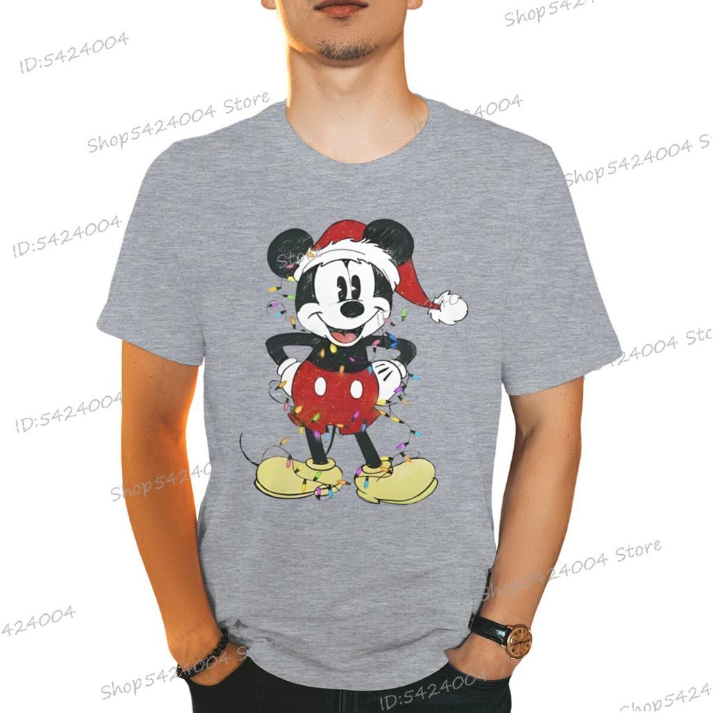 Women Men Mickey Minnie Christmas Shirt Cartoon Graphic Merry Christmas Couple Matching Tshirts