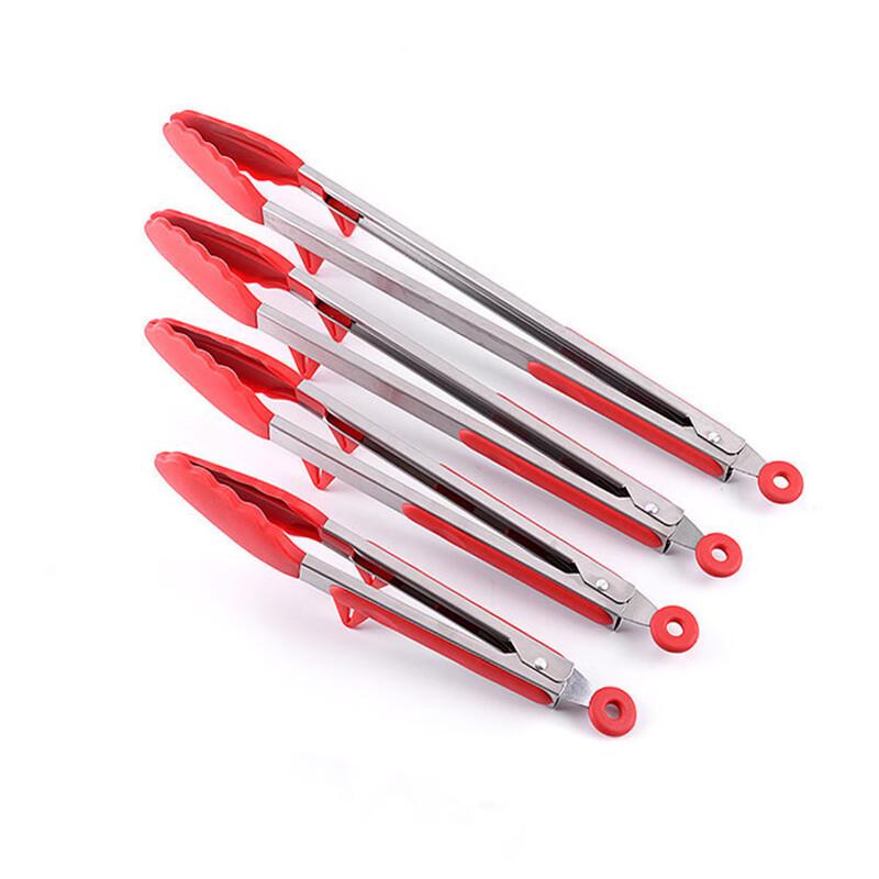 ZhiZhou Stainless Steel Silicone BBQ Tongs