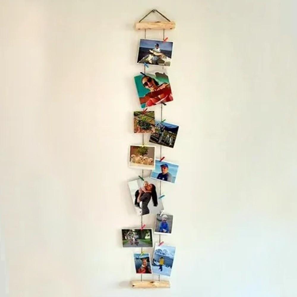 Decorative Wall Photo Holders Wooden Multi Photo Cards Organizer Wall Decoration