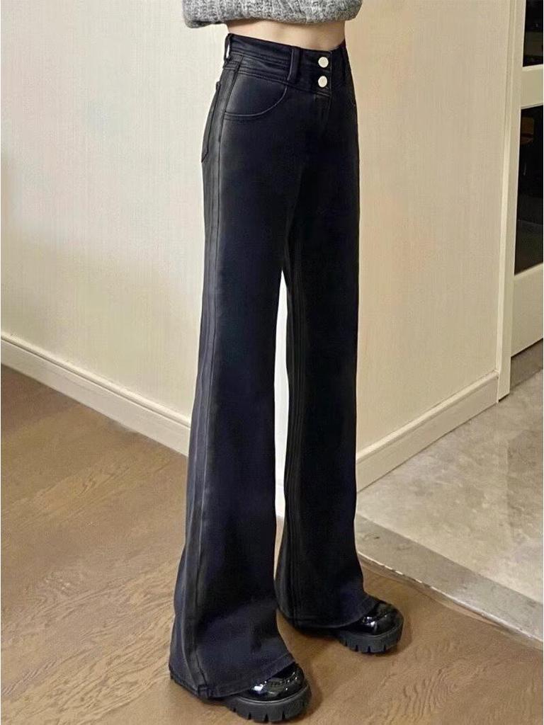 Petite Women's 2024 Retro Micro Flare Jeans for Spring and Autumn