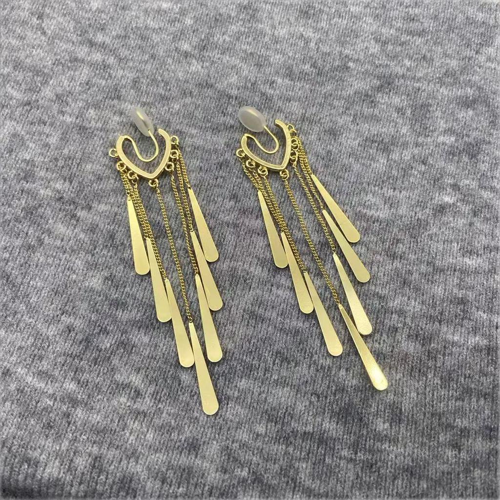 Long Fringed Earrings Niche Design New Light Luxury Stud Earrings Premium Earrings Women