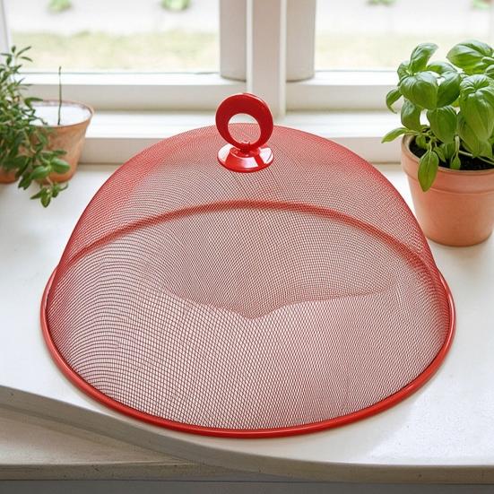 Essentielle Dinge für das Essen im Freien im Sommer Netz-Abdeckung für Lebensmittel mit Griff, Langlebiger Edelstahl-Schutz, Leichte Metall-Zelte für Picknicks, Geschirr für Zelte