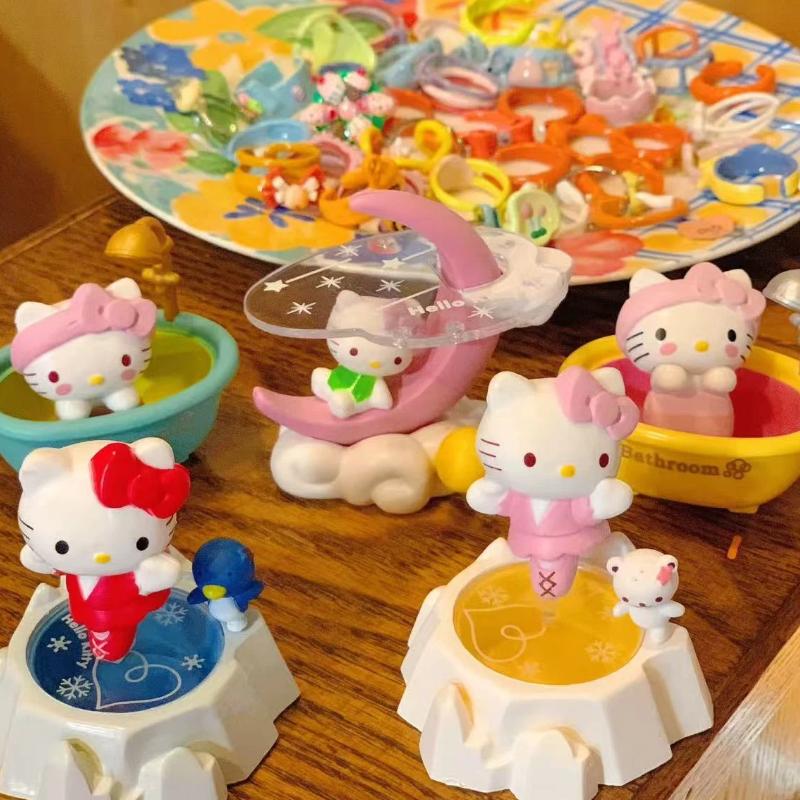 Latest 8 Assembled Dolls Moon Forest Cat Skating Cute Duck Bathtub Scene Holiday Surprise Holiday Gifts For Girls