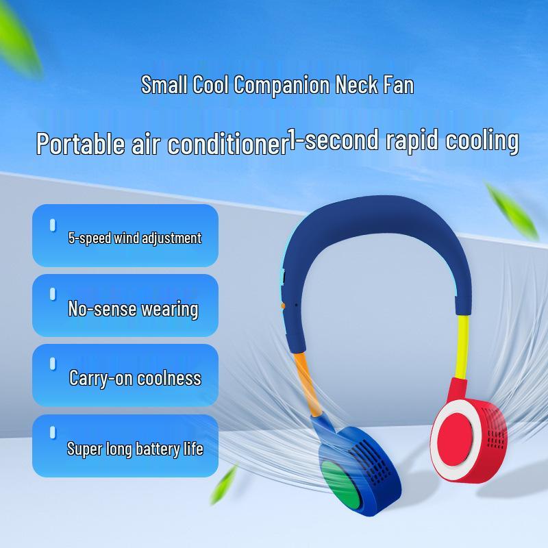 Ace Little Cool Companion: Rechargeable Silent Neck-Hanging Bladeless Fan for Outdoor Sports Neck-hanging Cooling Fan (FS01)