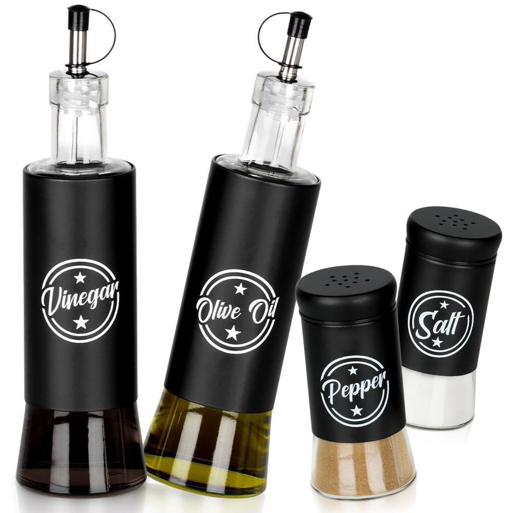 Bottles for Oil and Vinegar, Spice Jars 4 Pcs.
