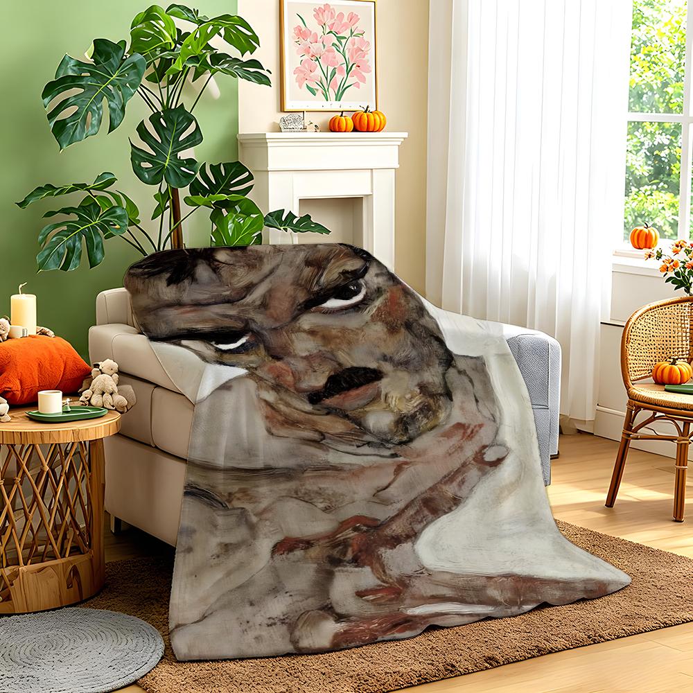 Artist E-Egon Schiele Throw Flannel Throw Blanket,Bed Home Office Nap Blanket Travel,Camping,Picnic Blanket Soft Decor