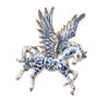 Contemporary Alloy Horse Brooch Avaliable Badge with Big Wing Accent Versatile Clothing Accessory Jewelry