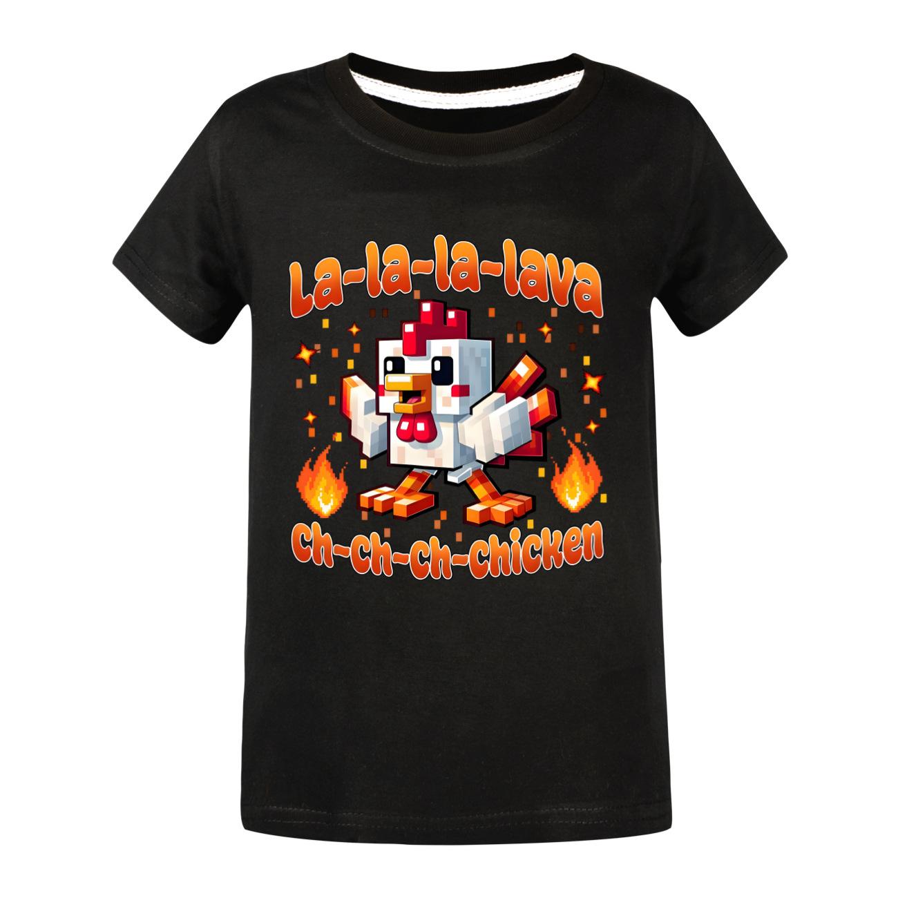 STEVE S LAVA CHICKEN Детская одежда Мультяшная Летняя Для Малышей Девочек С Коротким Рукавом Верхняя одежда Модная Футболка для Мальчиков Детская одежда 110