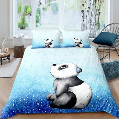 Panda de Dibujos Animados Lindo Kawaii Animales Salvajes Juego de Ropa de Cama Impreso en 3D Funda Nórdica Acogedora Tamaño King Queen Twin Regalo de Cumpleaños Decoración de Dormitorio