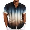 Summer Essential! Men's Artistic Striped Short Sleeve Shirt
