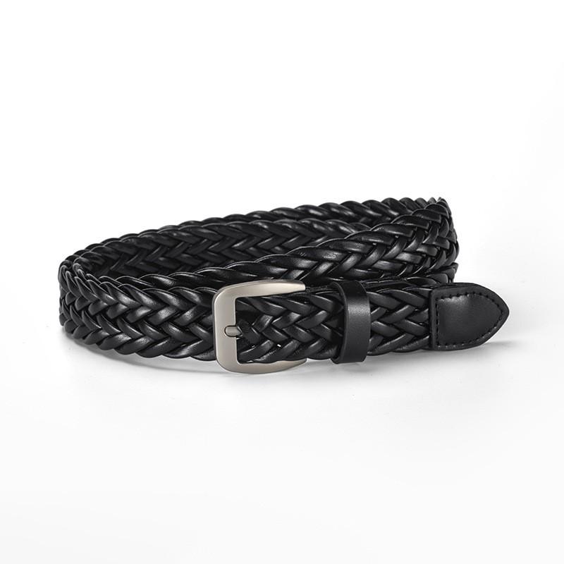Womens PU Leather Thin Belt With Zinc Alloy Pin Buckle Jeans Casual Office Chic Style