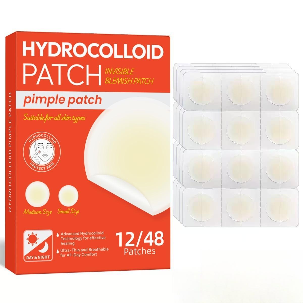 AUSLKA Beauty Ultra-thin Breathable Hydrocolloid Facial Microneedle Pimple Patches Fragrance 12 Patches + 10 Cleansing Cotton