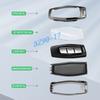 Metal Carbon Fiber Car Key Fob Case Cover, Anti-Scratch Protective Shell With Keychain For  Mitsubishi Outlander Triton