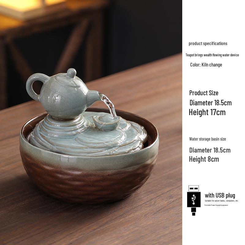 Kolo bohatství Feng Shui: Stolní vodní fontána s tekoucím míčem pro hojnost