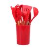 12Pcs/Set Silicone Kitchenware Wooden Handle Cooking Utensils Set Non-Stick Shovel Spatula Spoon Clip Kitchen Tools