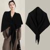 New Fashion Korean Triangle Scarf Shawl Women's Neck Wrap Wool Blended Female Thickened Warm Shoulder Shawl Winter Gift