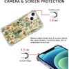 French retro flower phone case compatible iPhone 13,Old World Iris Phone Case Suitable for iPhone 13,Cool and Cute TPU Shockproof Phone Case
