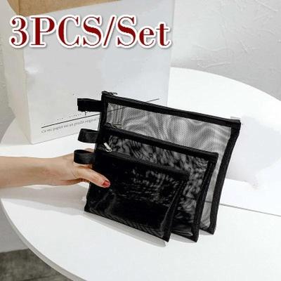 3 Piezas/set Bolsa de Cosméticos de Viaje Maquillaje Transparente Cremallera Estuche de Maquillaje Organizador Aseo Belleza Kit de Lavado Bolsas Bolsa Almacenamiento