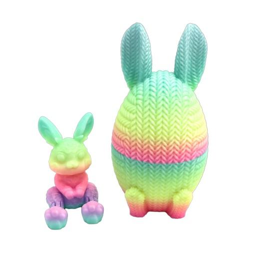 2 szt. Drukowane w 3D Jajko Wielkanocne z Królikiem w środku Wstępnie wypełniony Królik Wielkanocny